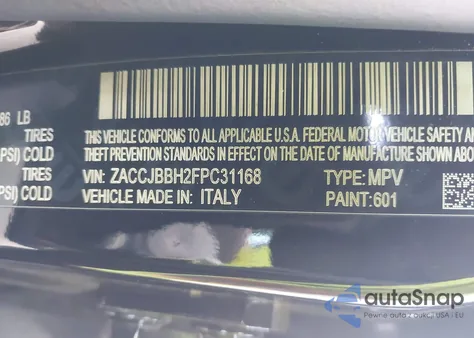 2015 Jeep Renegade Latitude from USA, damaged, VIN ZACCJBBH2FPC31168